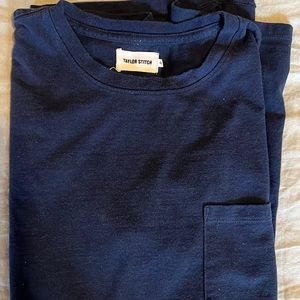 Mens Taylor Stitch Heavy Bag T-shirt. Color: Navy; Size 44 (XL)